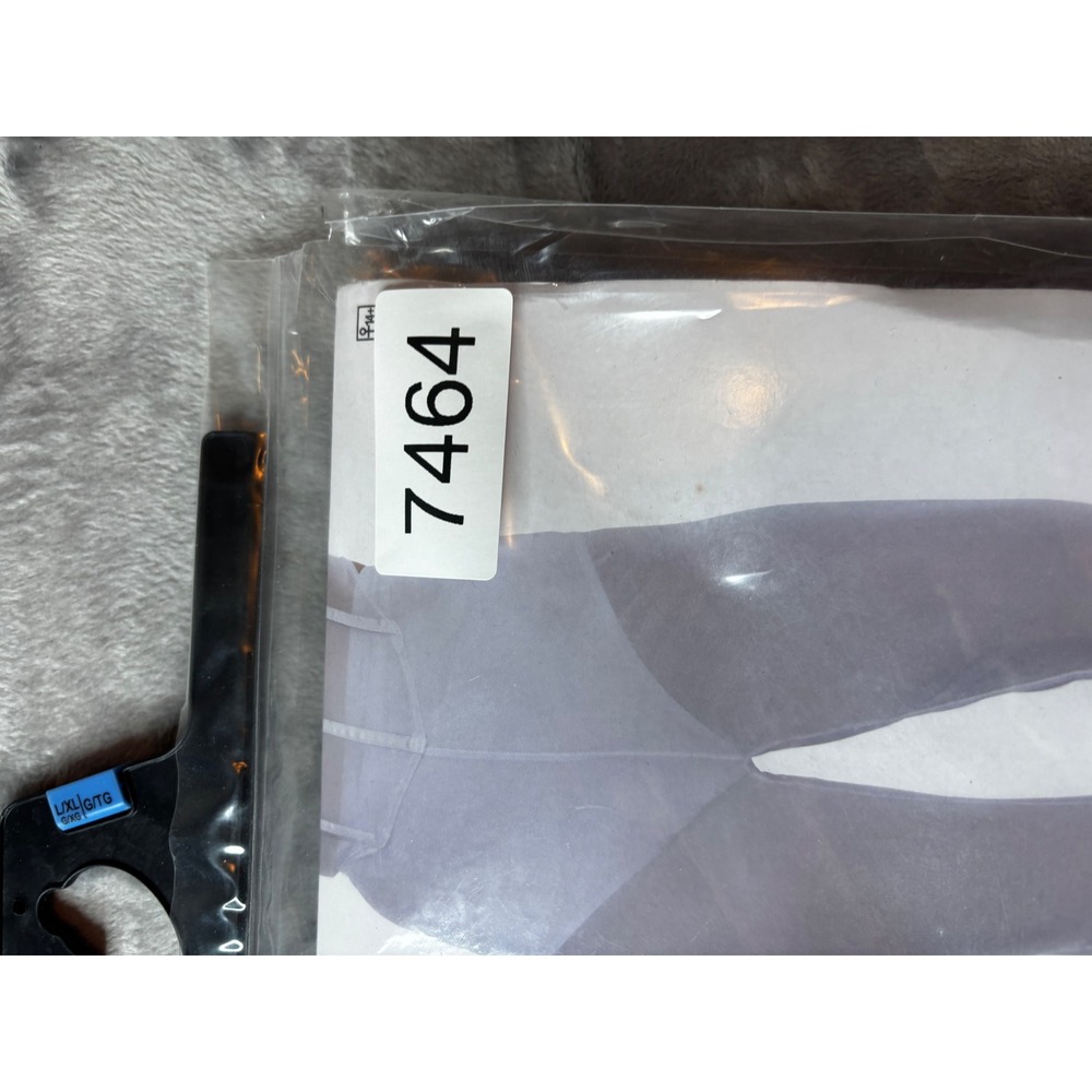 White Mesh Flared Pants with Faux Fur Trim 2pc Set Adult L/XL Fits Up to Size 16 - Picture 5 of 5
